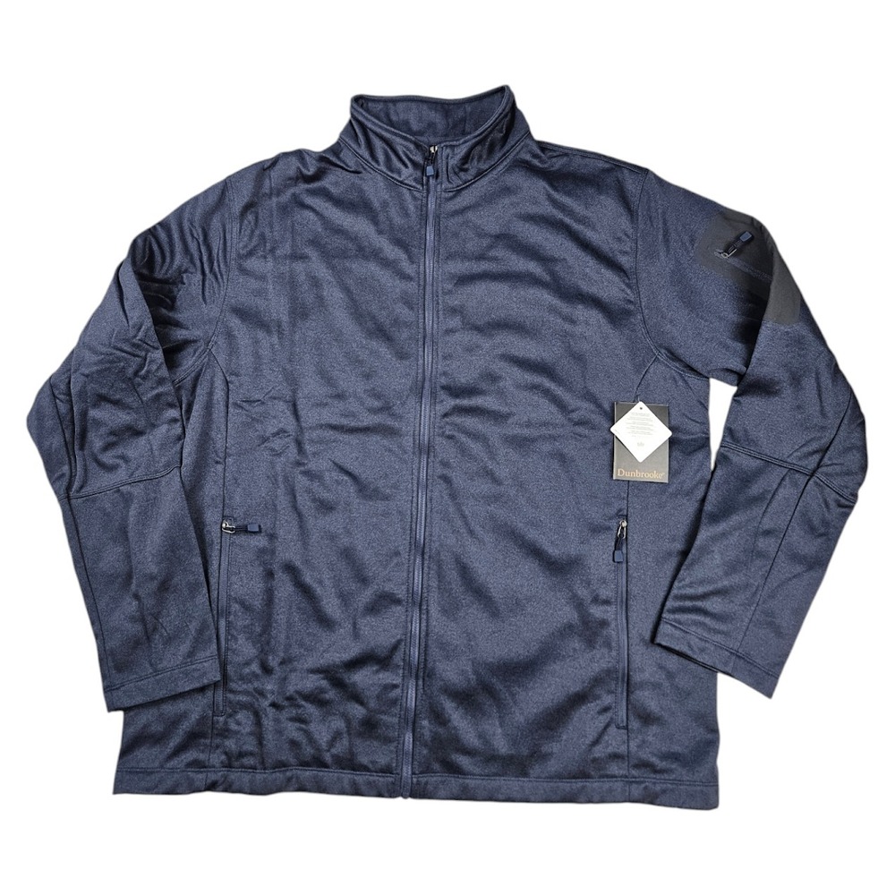 NWT Dunbrooke Freestyle Coated Tech Fleece Full-Zip Jacket Mens XL Navy Blue